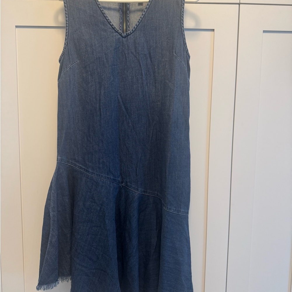 Cloth & Stone Anthropologie Dress Womens Small Denim Chambray Asymmetrical  EUC